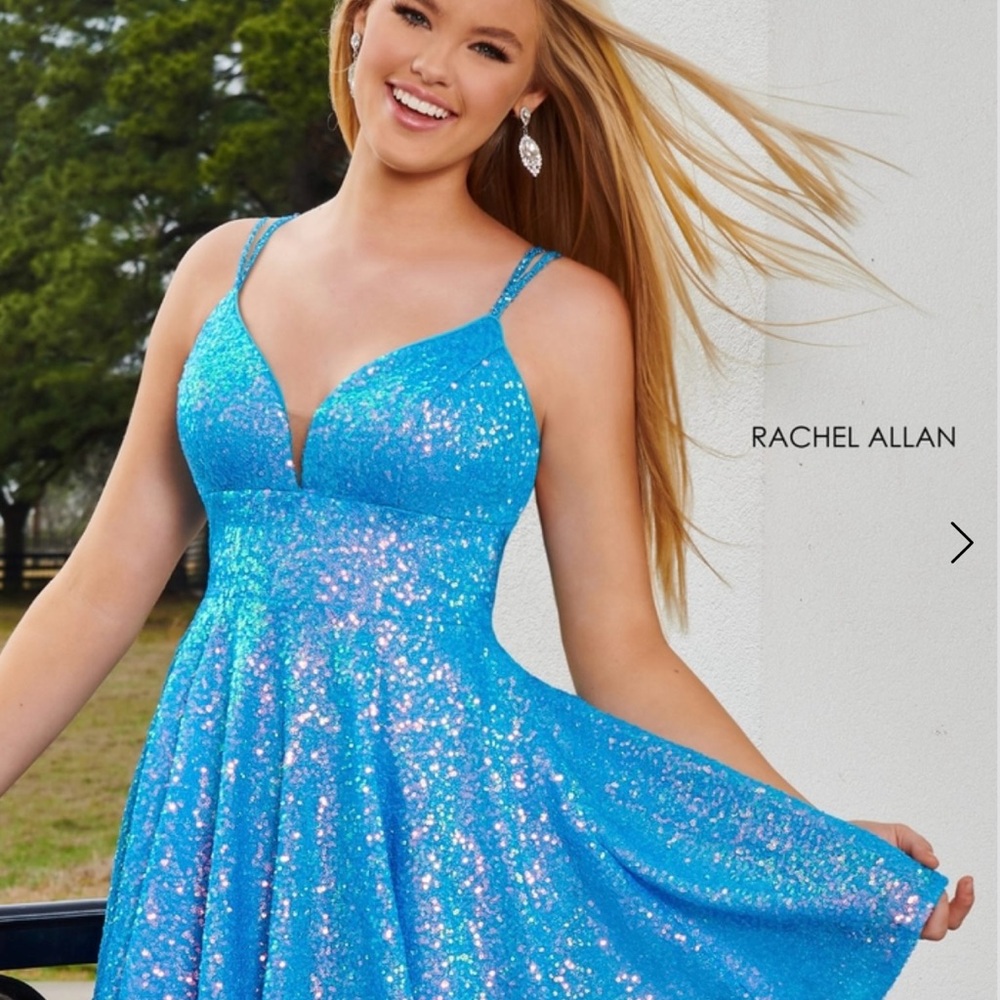 Rachel Allan Blue Sequin Dress